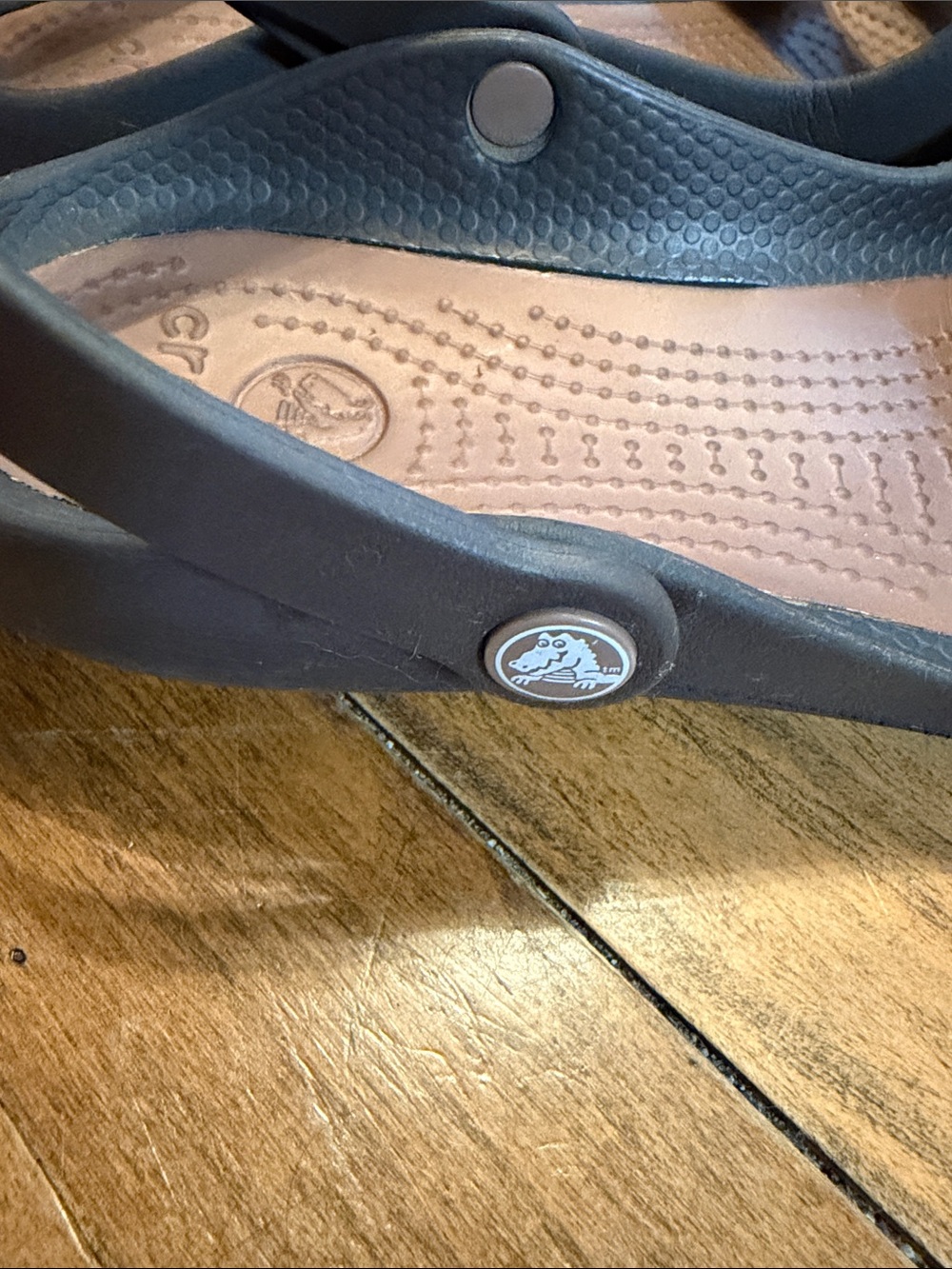 CROCS Women's Brown Slip-On Two-Strap Sandals - Picture 5 of 12